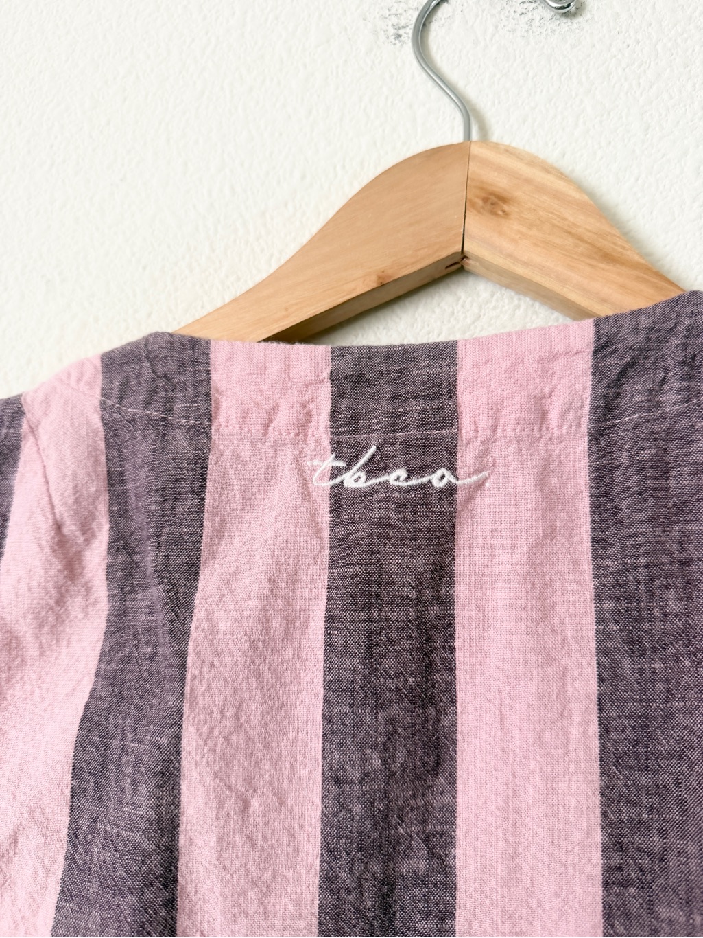 Tbco Small Pink Striped Cotton Tie Top With Matching Shorts — image 6 of 8
